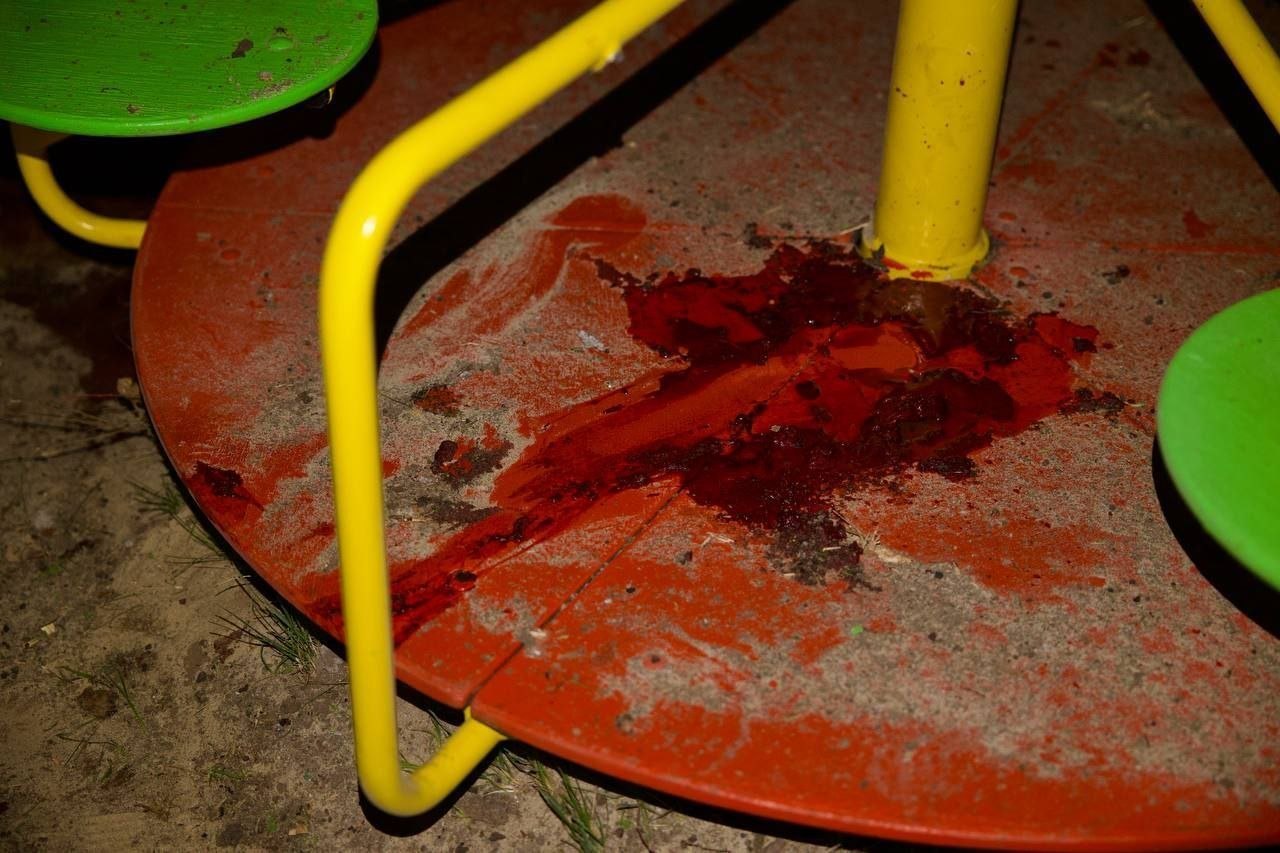 A carousel on the playground