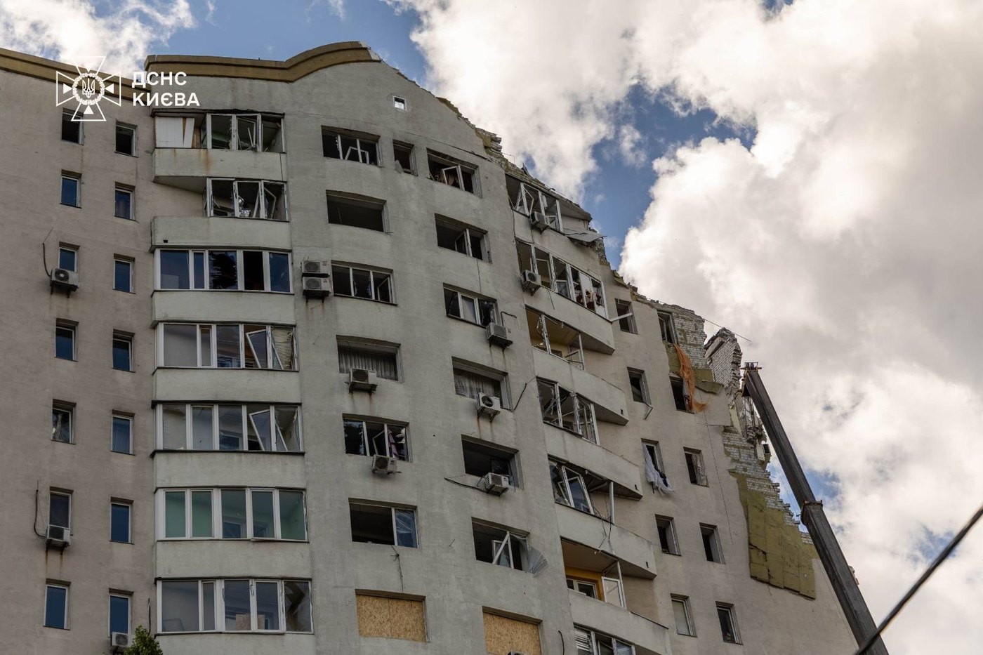 The 16-storey block after rescue work ended