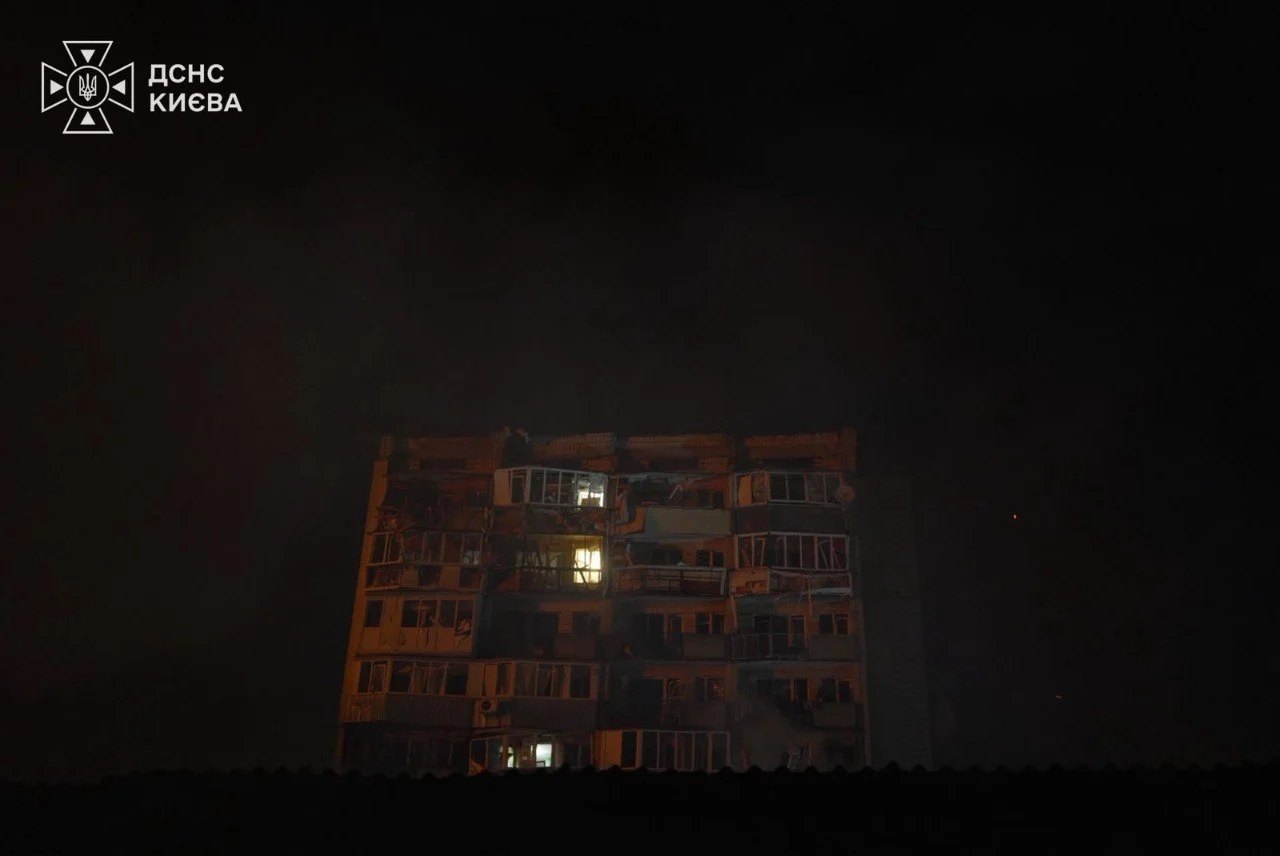 Sviatoshynskyi district after the night attack of 20 August 2026 — ArmyInform release, frame 1 of 3