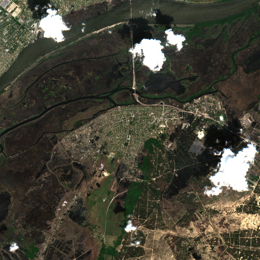 Oleshky and the left-bank floodplain — after, 18 Jun 2023